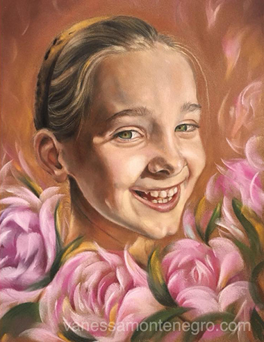 Pastel Girl Portrait Painting Commision