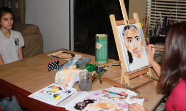 Painting lesson: Acrylic portrait painting